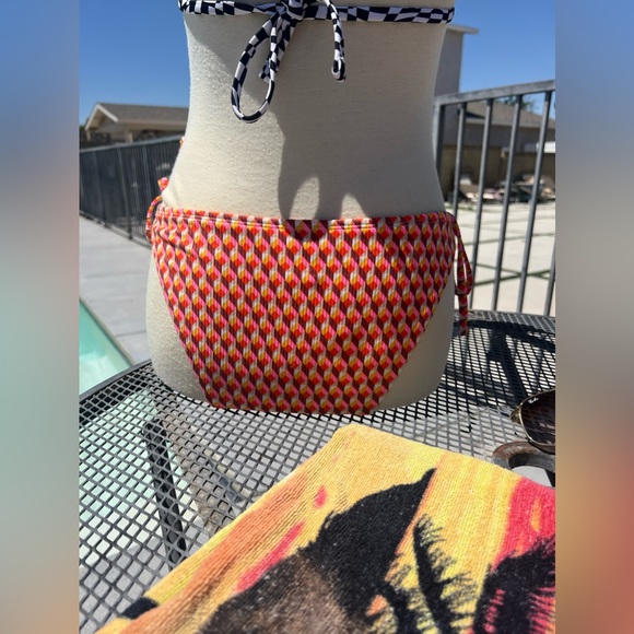 🧡Women's Ribbed Side-Tie Scoop Front High Leg Extra Cheeky Bikini Bottom only - Picture 4 of 16